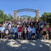 International graduate students group photo at Farrand Field